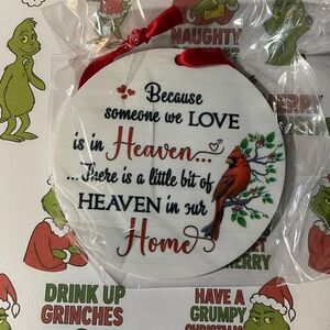 Heaven in Our Home Ornament with Red Ribbon